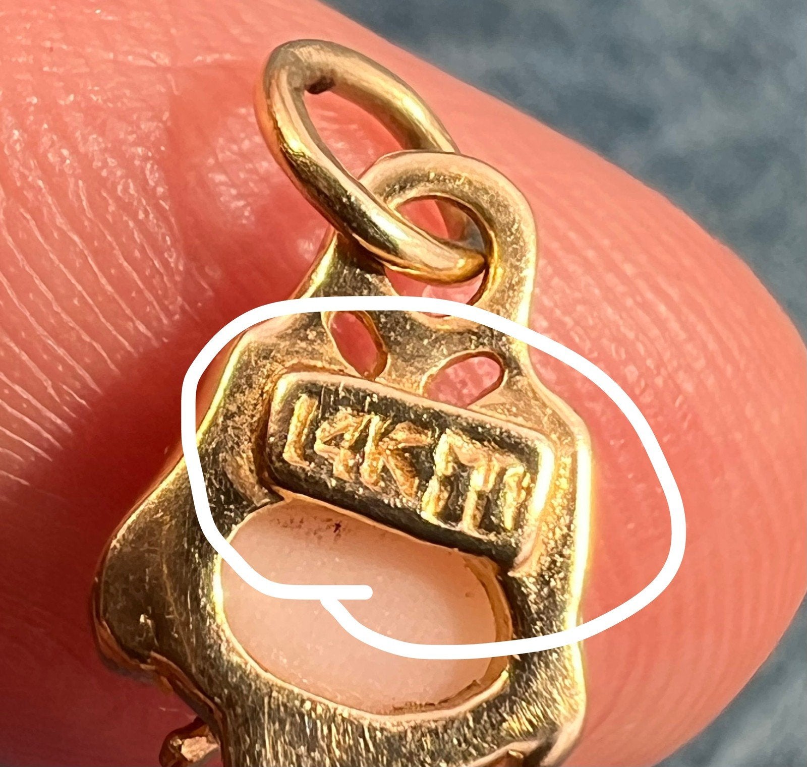 14k Gold Mr. Sassy Cat Pendant w Peach Coral Jelly Belly! 1.4"