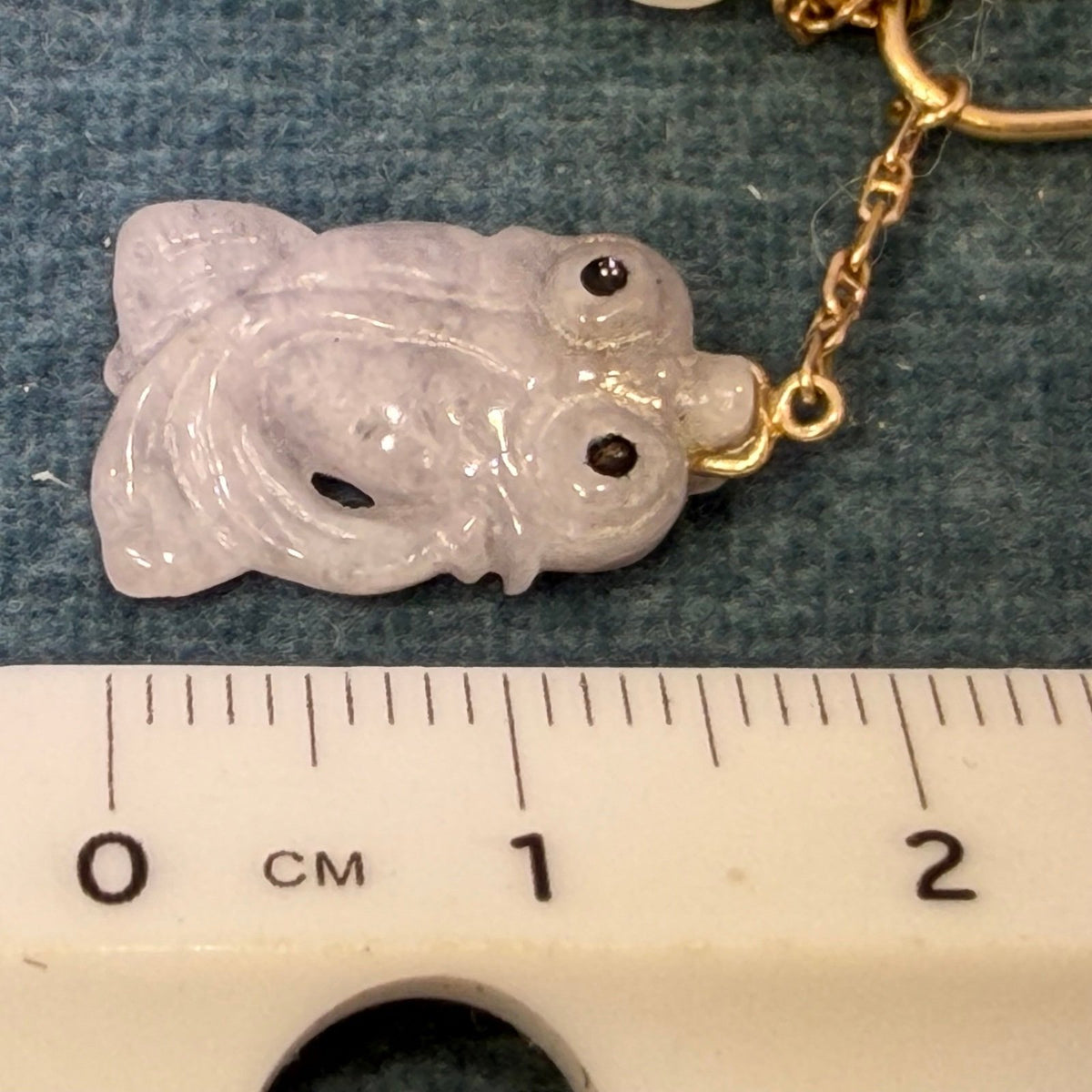 14k Gold Multi-Color Jade Carved Fish on Hook Pendant. 2" + 7.9g Lucky Catch!