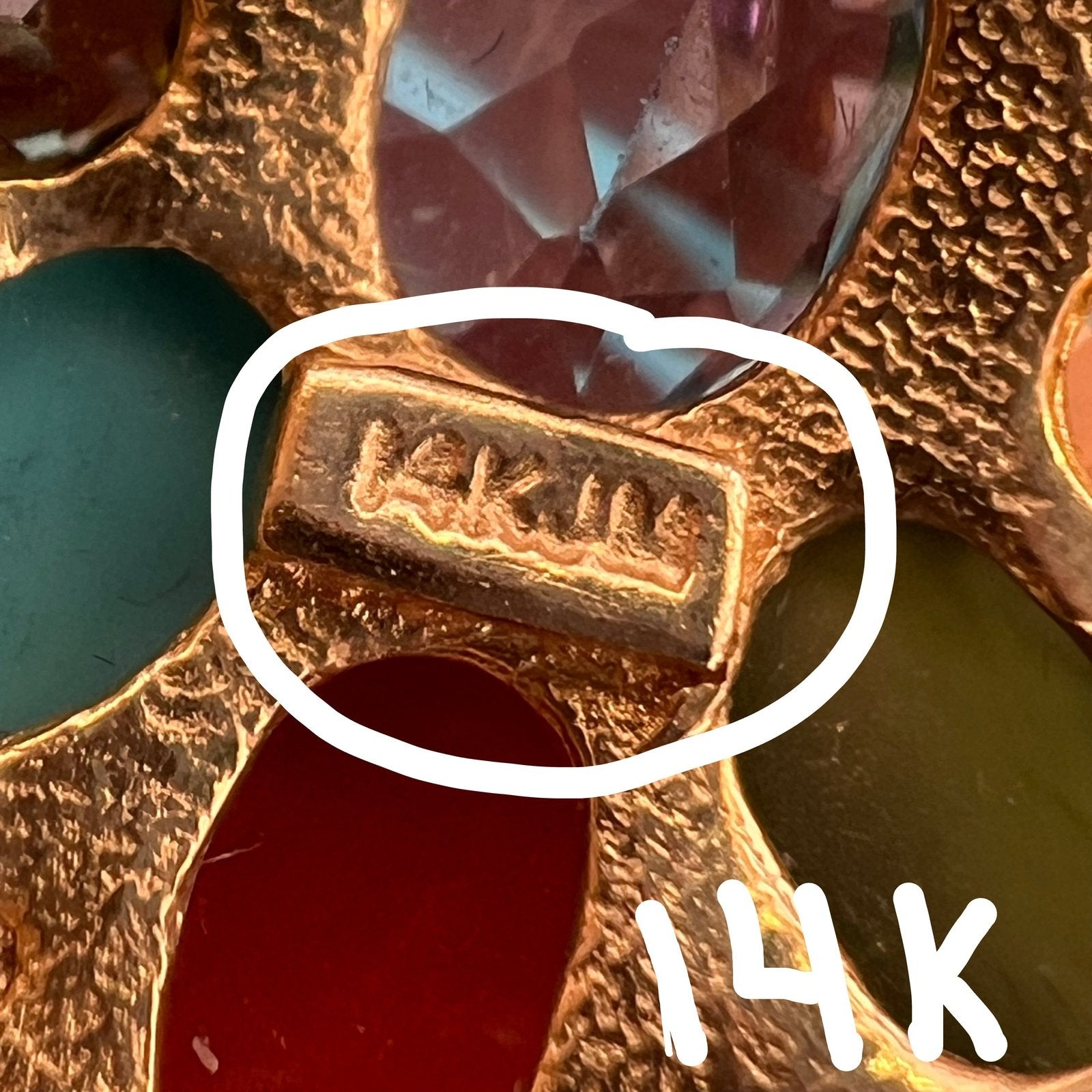 14k Gold Multi-Gem Heart Pendant. Diamond Opal Topaz Turquoise *Video*