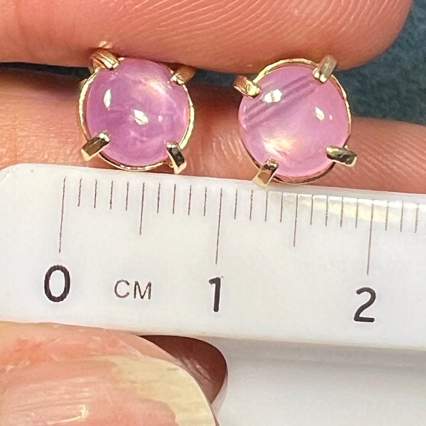 14k Gold Natural Ballerina Pink Star Sapphire Ruby Earrings *Video*