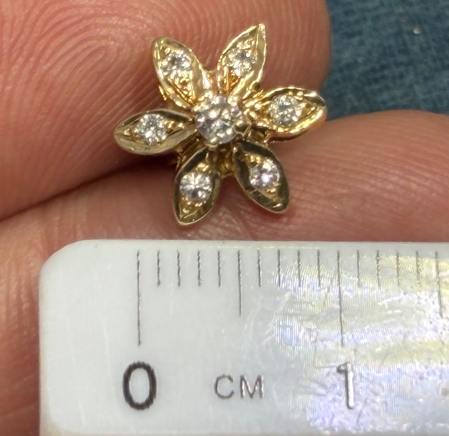 14k Gold Natural Diamond Daisy Sunflower Earrings *Video*