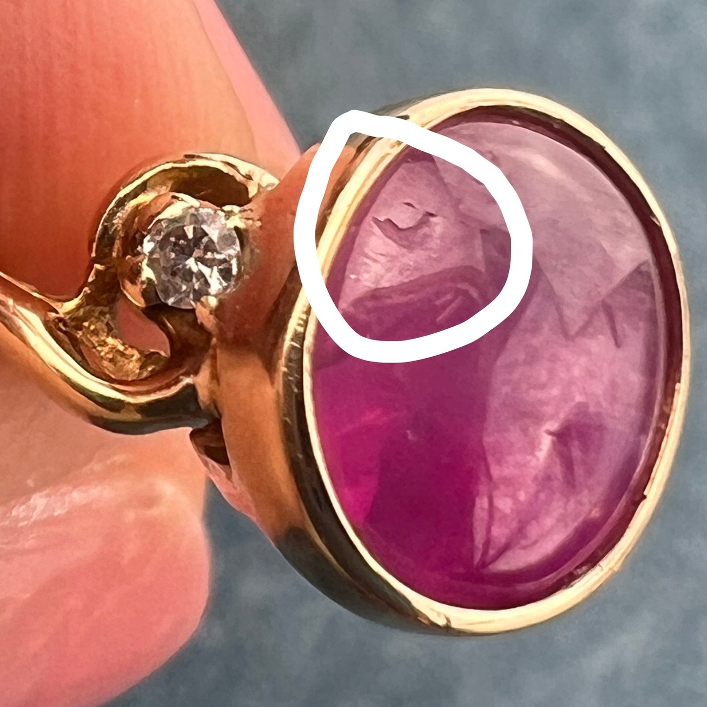 14k Gold Natural Pink STAR RUBY Ring w Diamonds *Video*