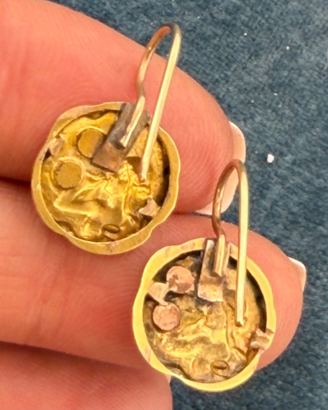 14k Gold Nymphs Blowing BUBBLES. Art Nouveau Repousse Earrings *Video*