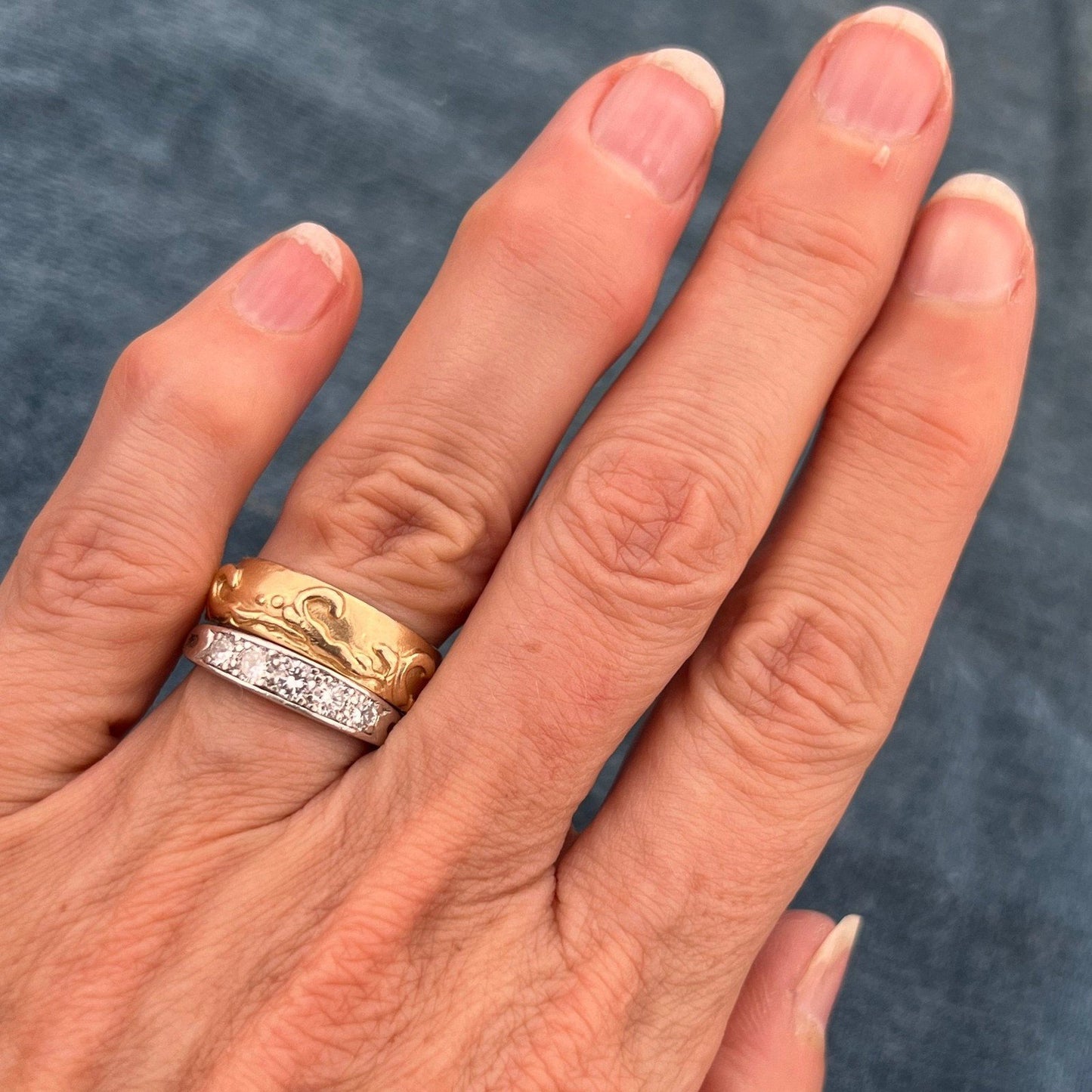 14k Gold Ocean Waves Eternity Wedding Band. Wide Ring *Video*