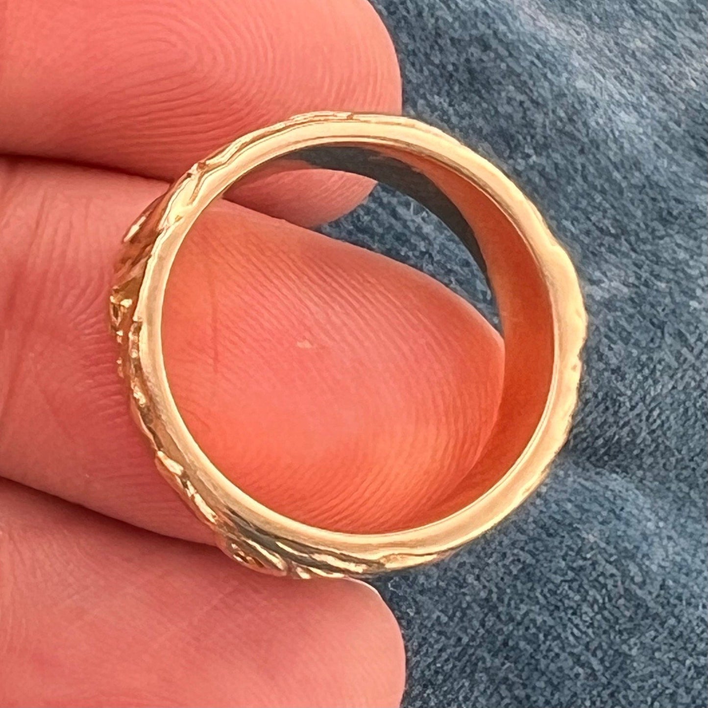 14k Gold Ocean Waves Eternity Wedding Band. Wide Ring *Video*