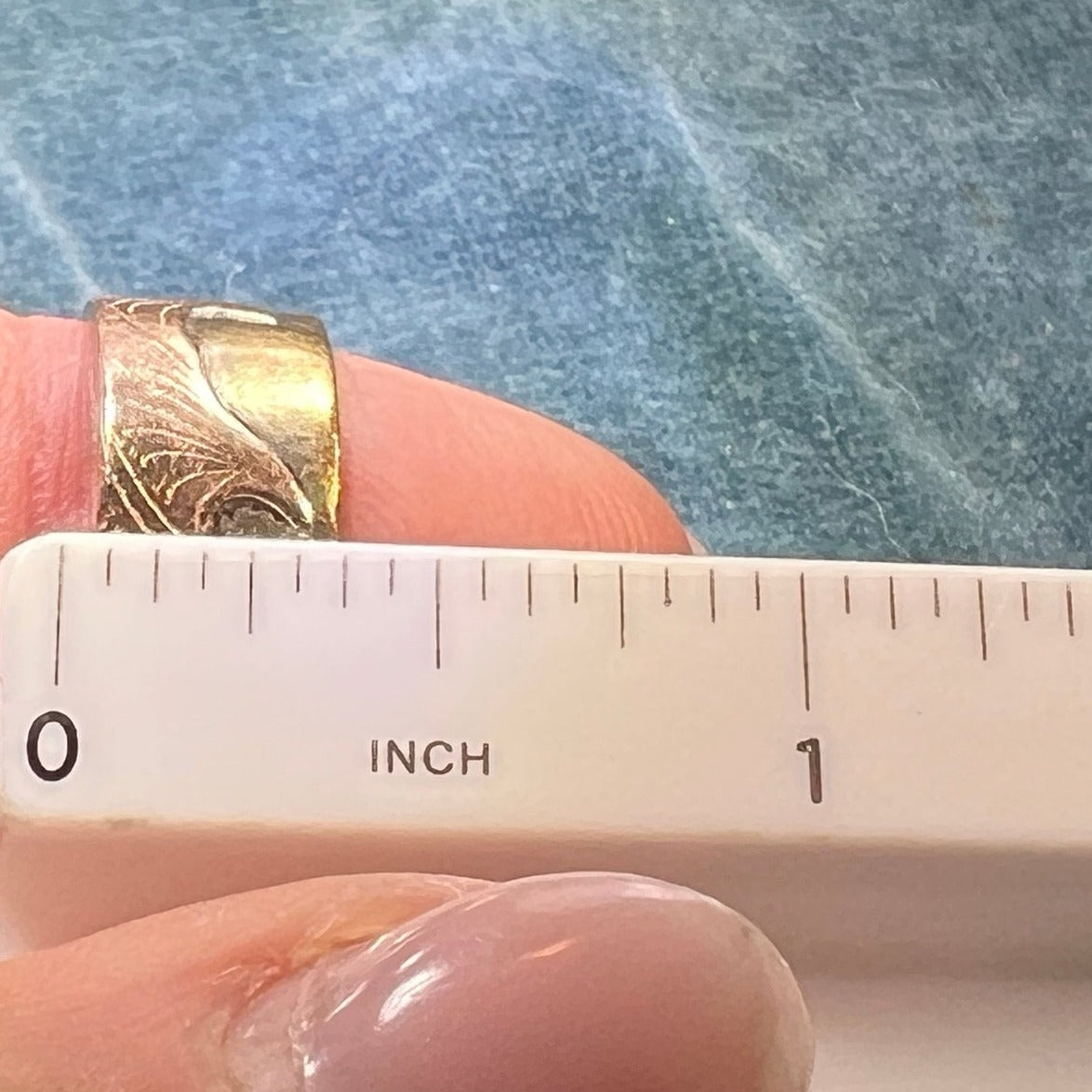 14k Gold Ocean Waves on 925 Eternity Ring. Wide Cigar Band **Video*