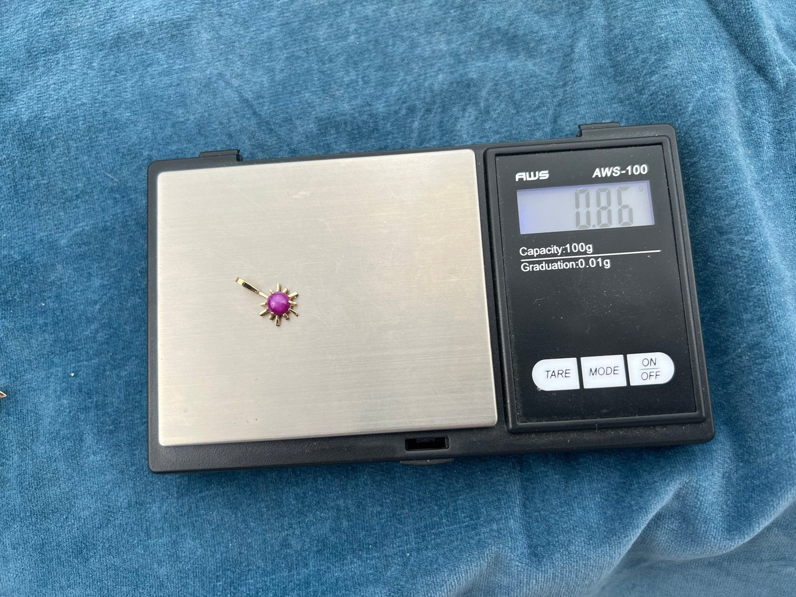 14k Gold Pink Lindy Star Ruby Starburst Pendant. MCM Modern *Video*