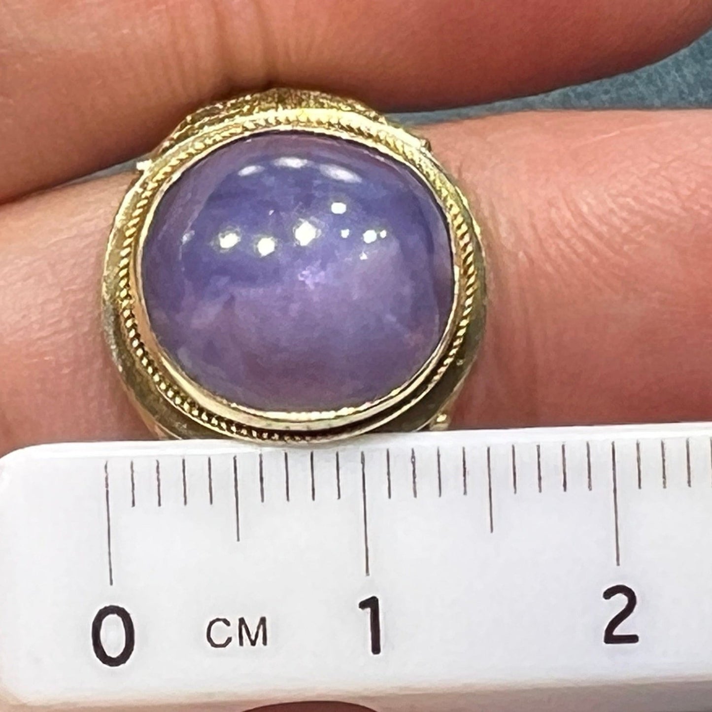 14k Gold Purple Blue Star Sapphire Ring. Bezel Set *VIDEO*