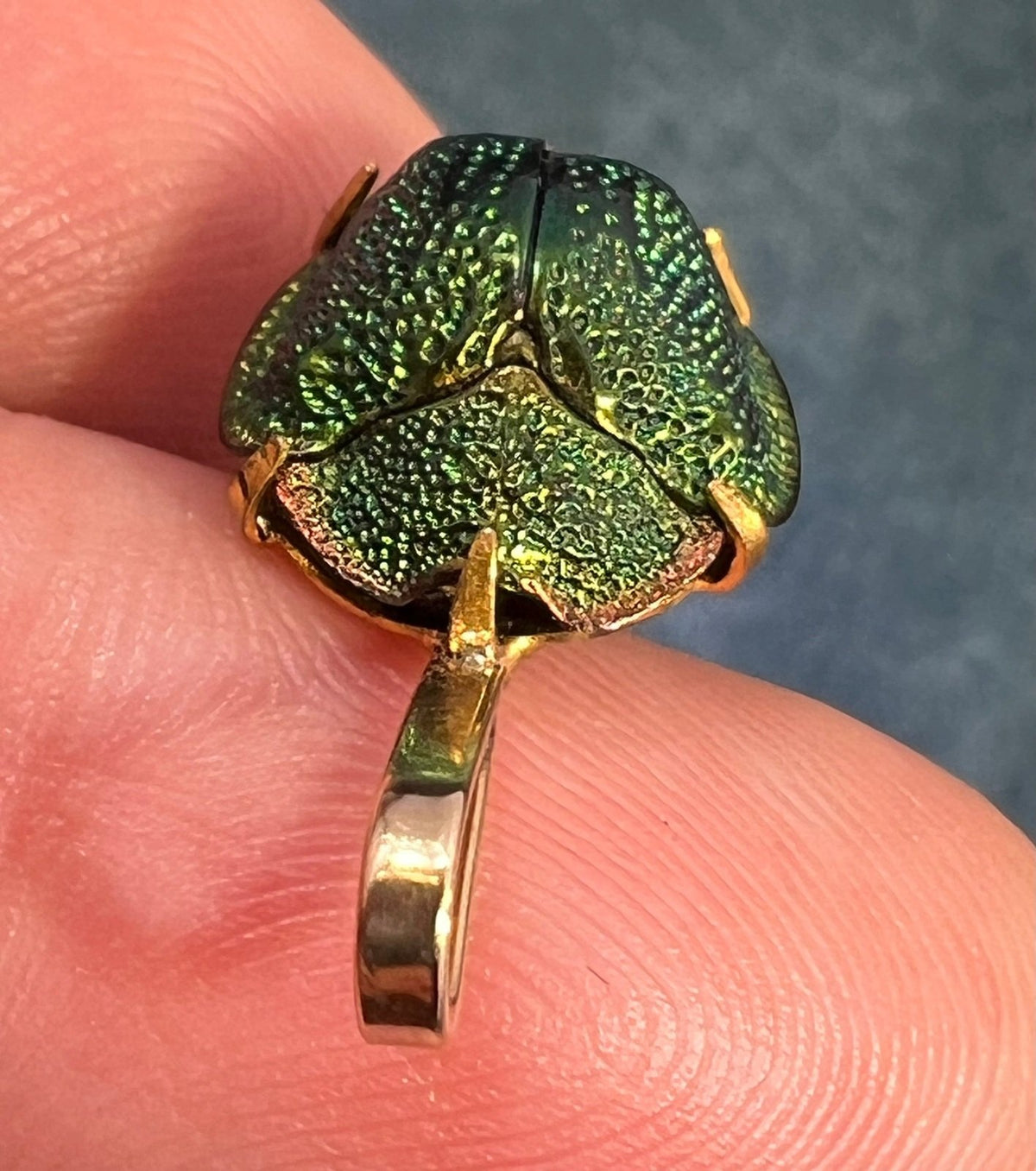 14k Gold Real SCARAB Egyptian Pendant. Victorian Antique *Video*