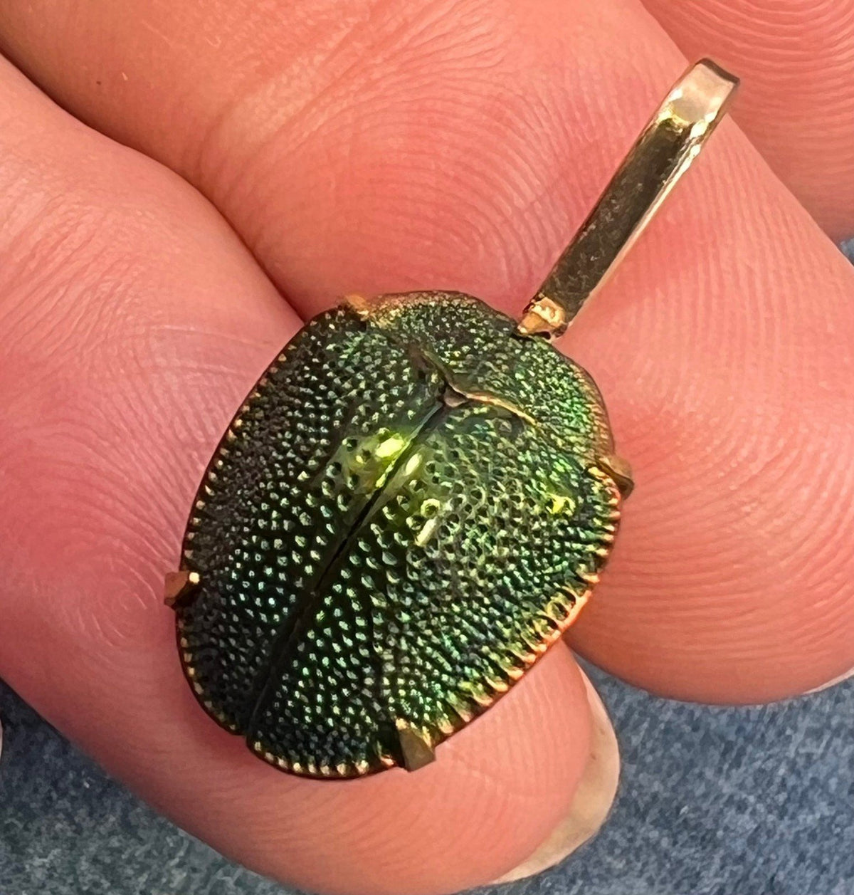 14k Gold Real SCARAB Egyptian Pendant. Victorian Antique *Video*