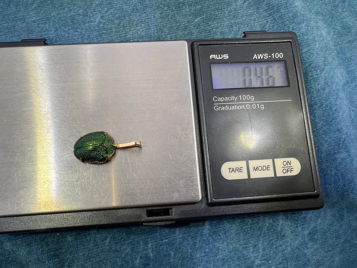 14k Gold Real SCARAB Egyptian Pendant. Victorian Antique *Video*