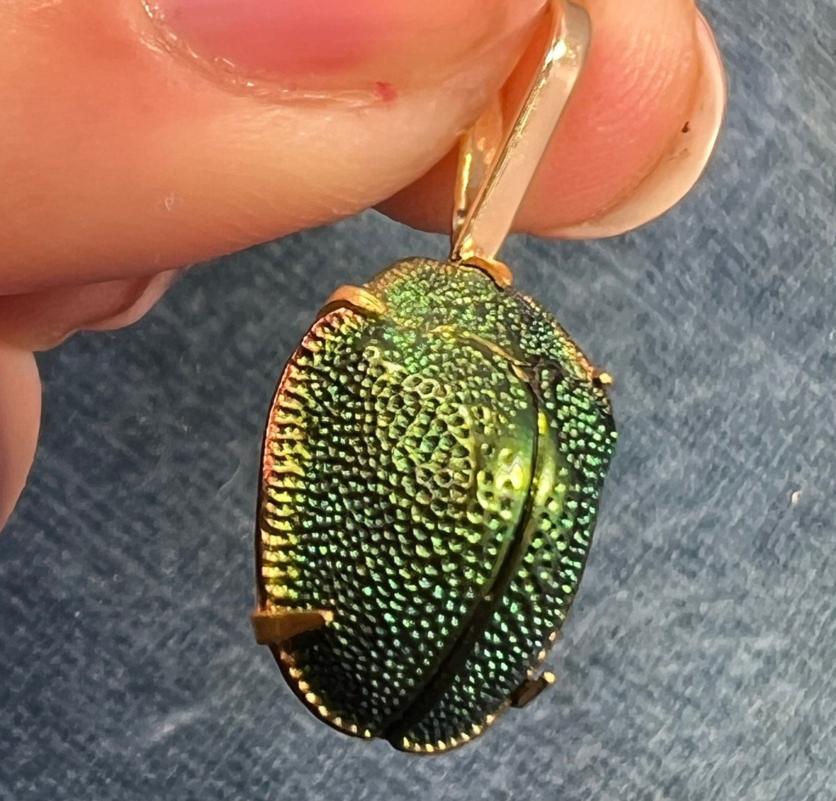 14k Gold Real SCARAB Egyptian Pendant. Victorian Antique *Video*