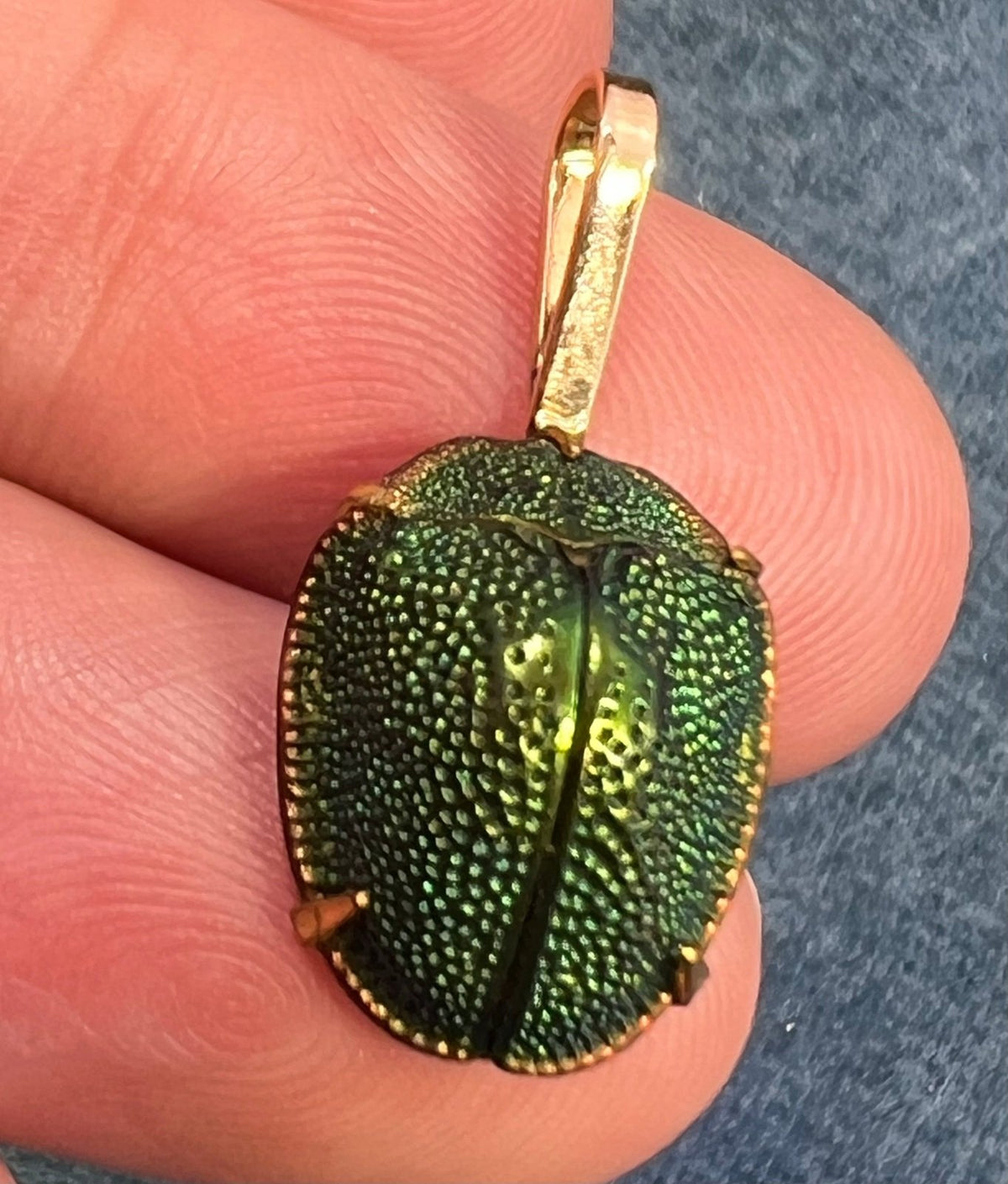 14k Gold Real SCARAB Egyptian Pendant. Victorian Antique *Video*