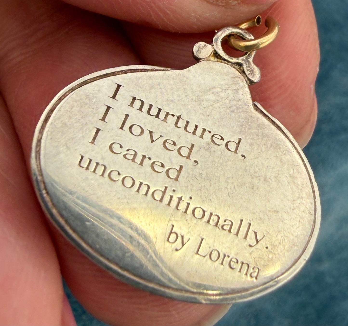 14k Gold + Silver Mother + Babies Intaglio Pendant. "I nurtured, I loved unconditionally"