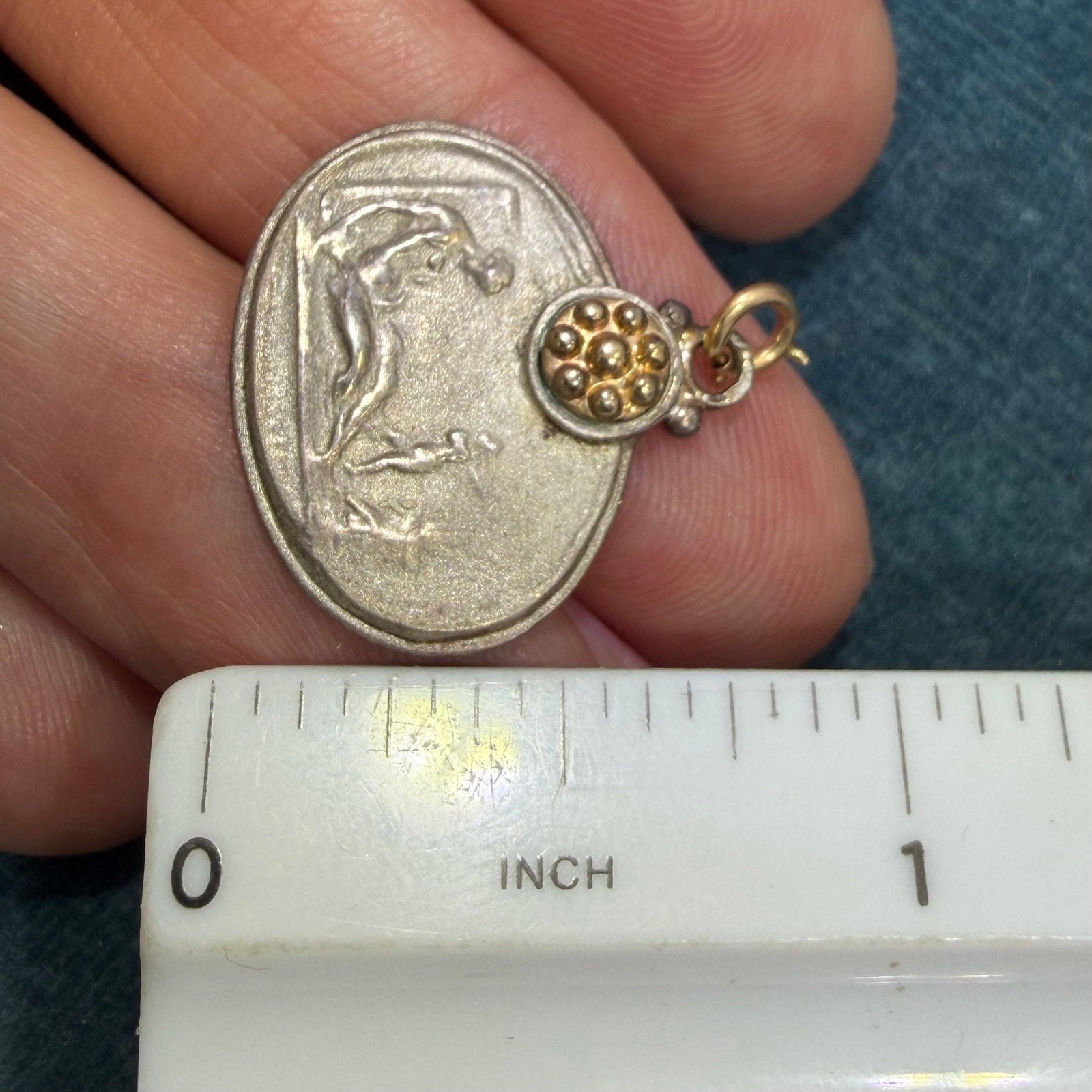 14k Gold + Silver Mother + Babies Intaglio Pendant. "I nurtured, I loved unconditionally"