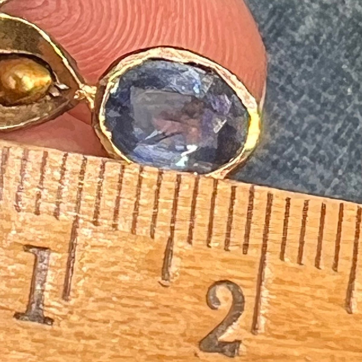 14k Gold + Silver Navratna Pendant. Blue Sapphire, Diamonds, Ruby *Video*
