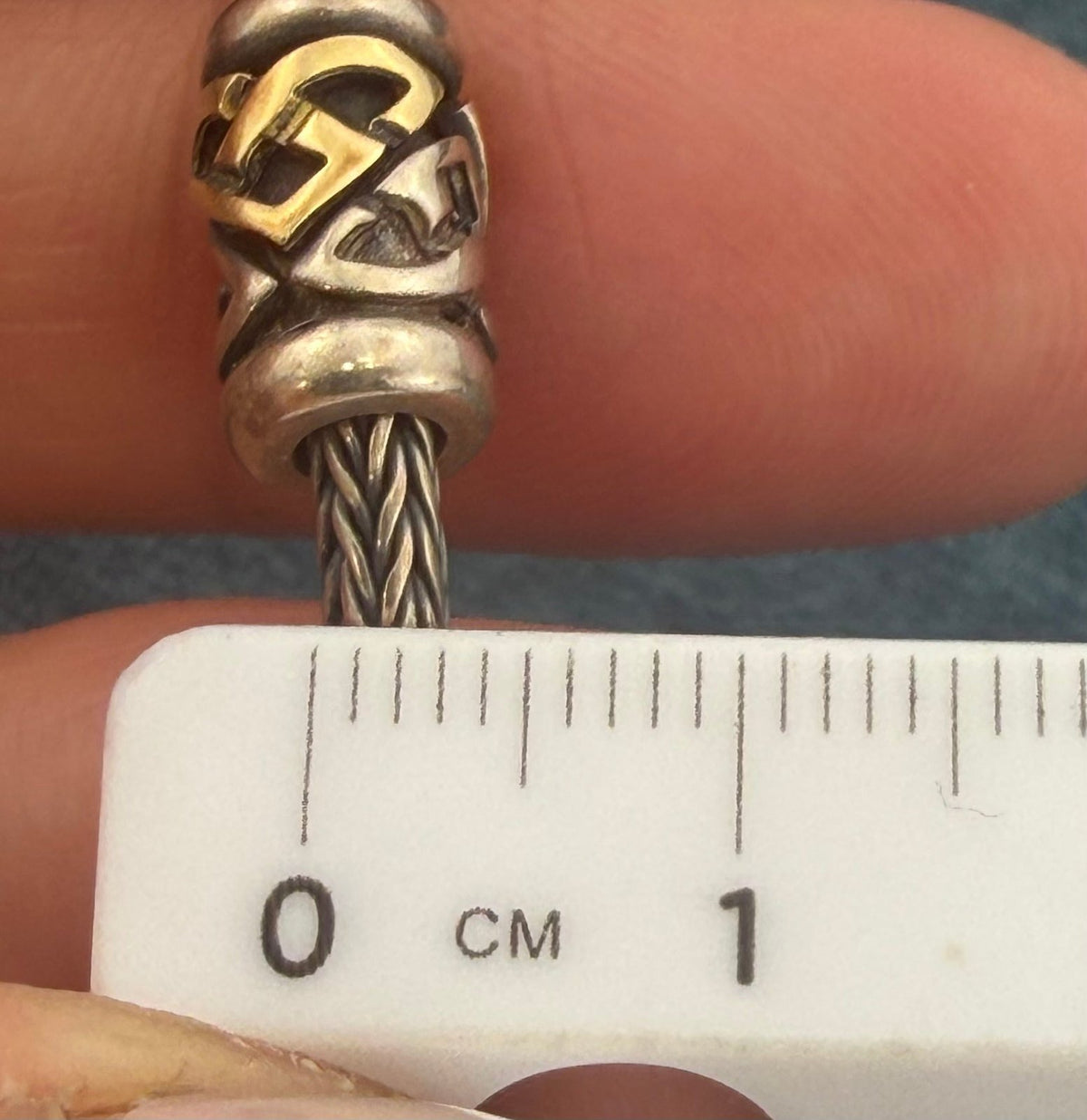 14k Gold + Silver Tribal Barrel Bead Snake Chain Bracelet. 11g