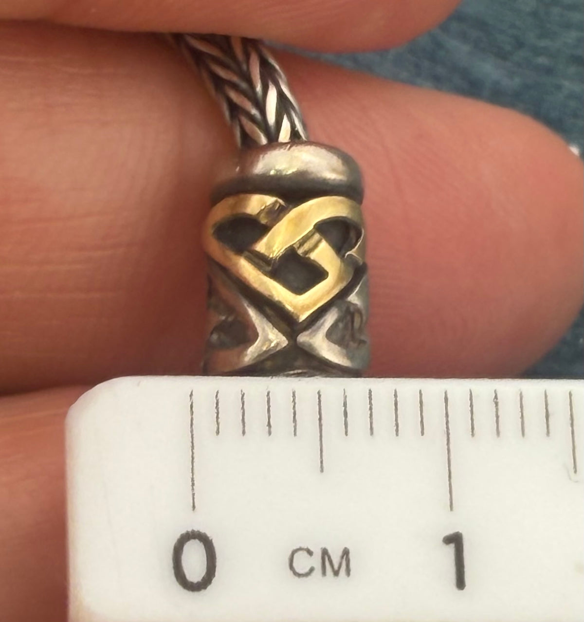 14k Gold + Silver Tribal Barrel Bead Snake Chain Bracelet. 11g