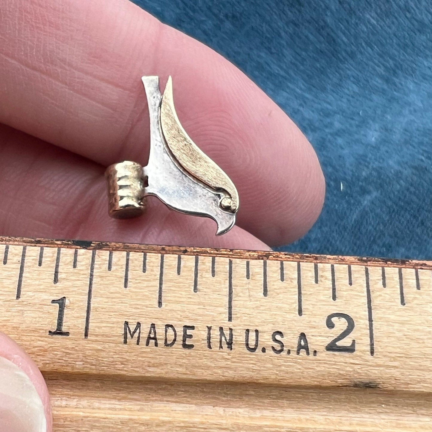 14k Gold & Sterling Artisan Bird Earrings