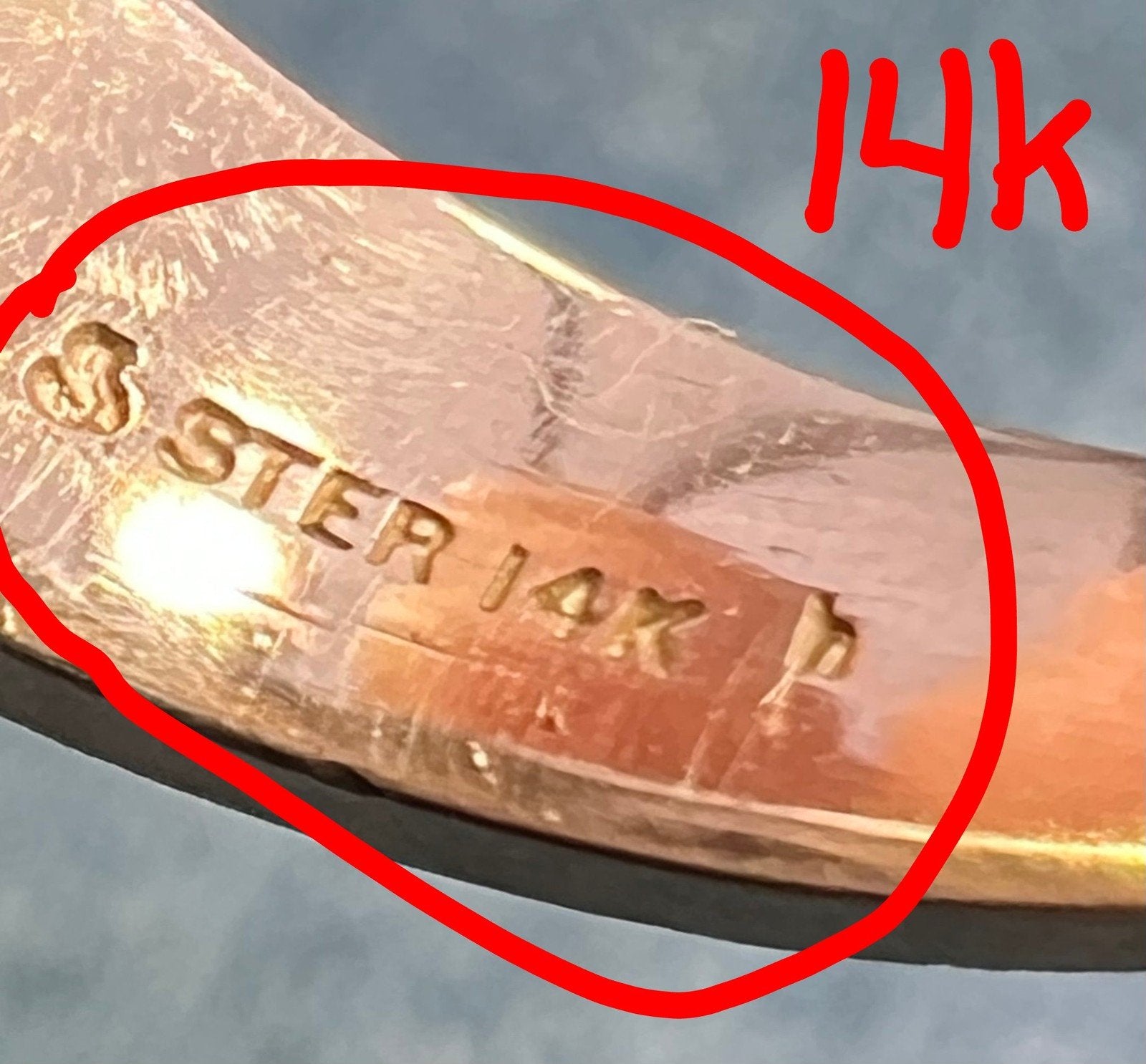 14k Gold + Sterling Natural Blue Star Sapphire Signet Ring. 7g *Video*