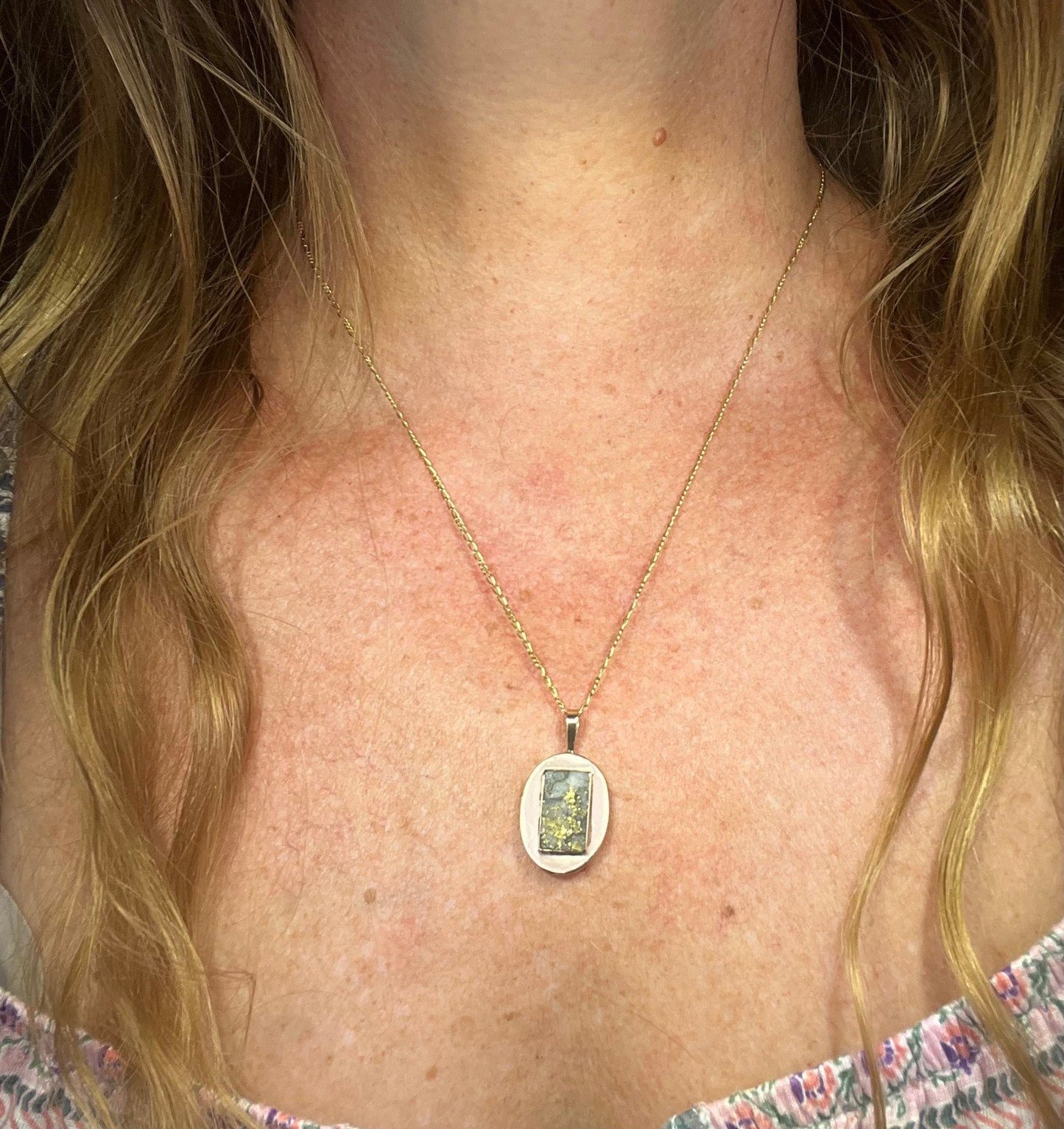 14k Gold & Sterling Silver Antique Alaskan Gold-In-Quartz Pendant *Video*