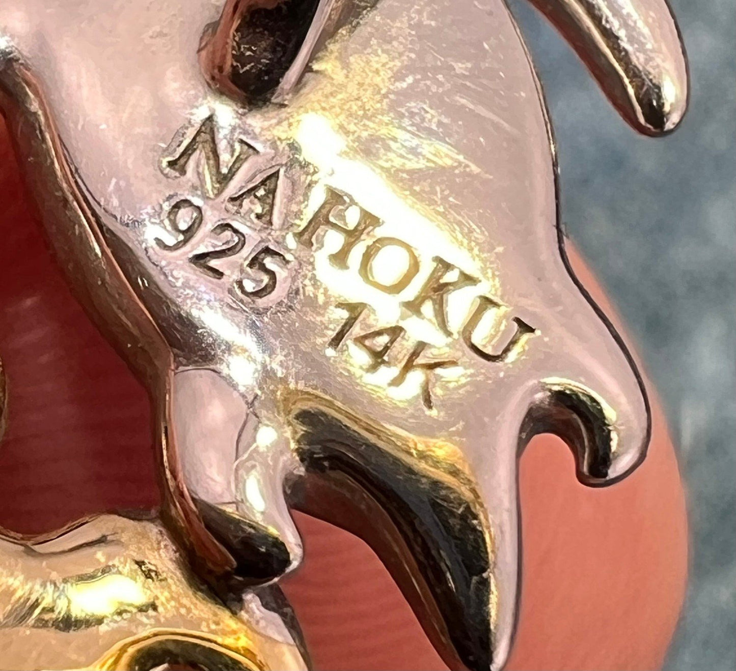 14k Gold + Sterling Silver Mother + Baby Sea Turtles Pendant. Na Haku Abalone