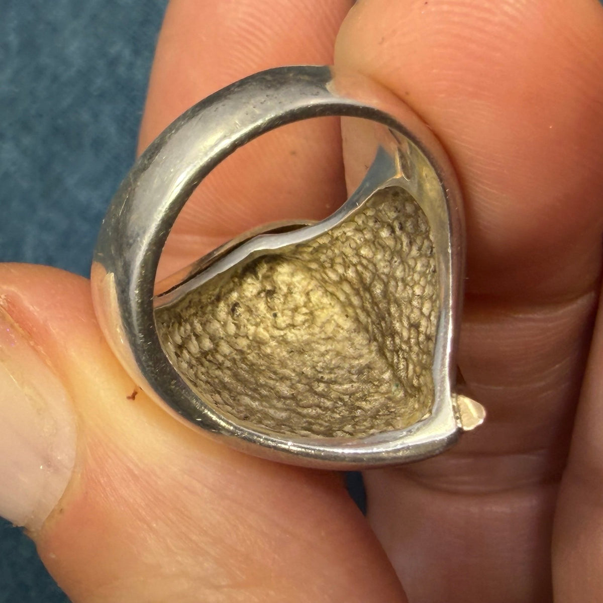 14k Gold + Sterling Silver Wide Asymmetrical MCM Modern Wave Ring. 9g
