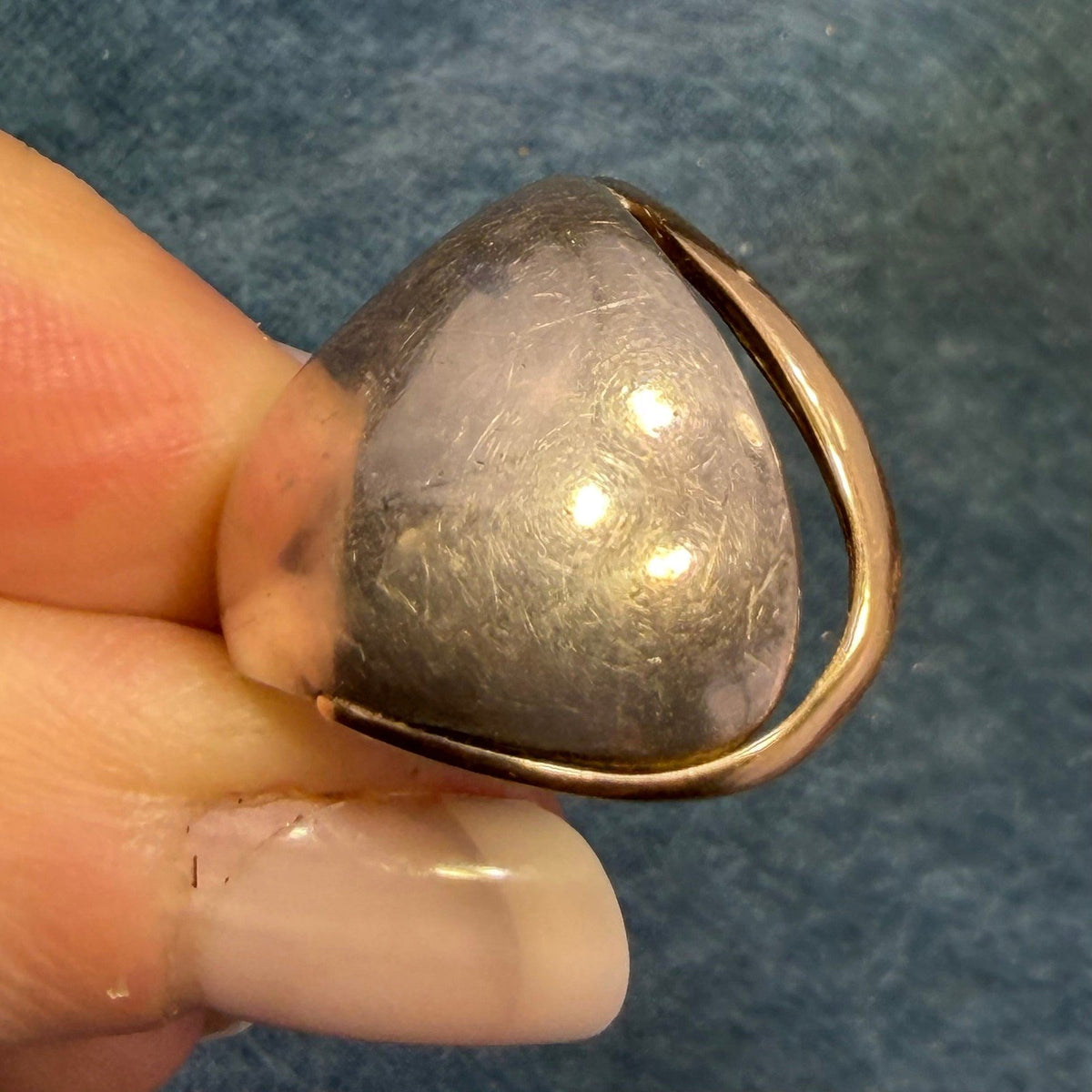 14k Gold + Sterling Silver Wide Asymmetrical MCM Modern Wave Ring. 9g