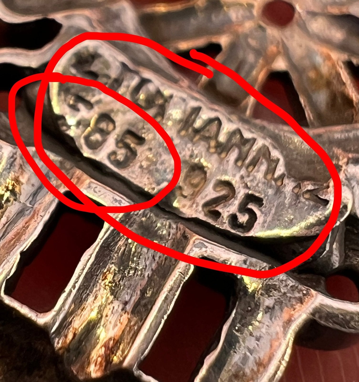 14k Gold Sunburst in Sterling Silver Filigree Cross Pendant. Jointed 2"+ 6g