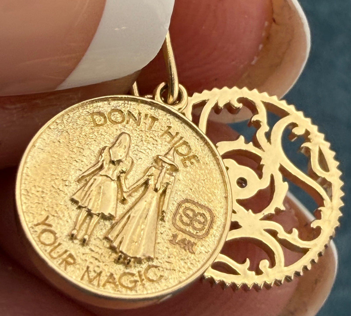 14k Gold WICKED 2 Witches Pendants. Don't Hide Your Magic *Video*