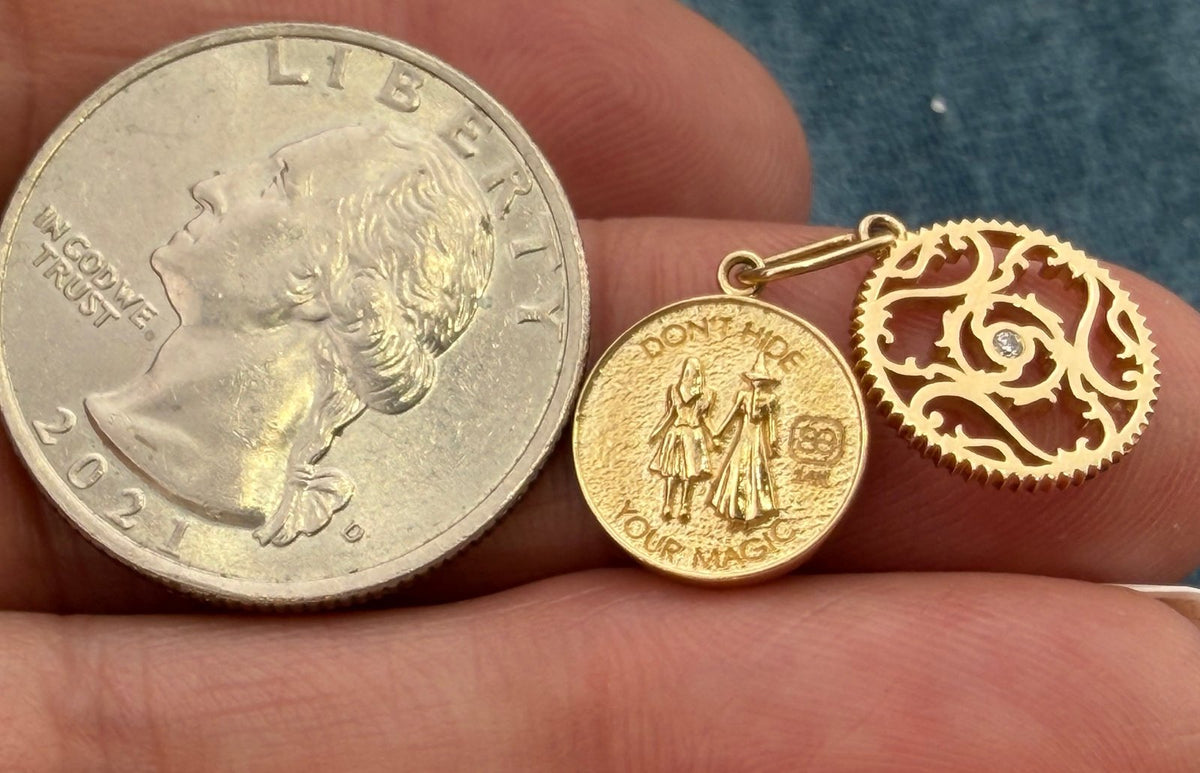 14k Gold WICKED 2 Witches Pendants. Don't Hide Your Magic *Video*