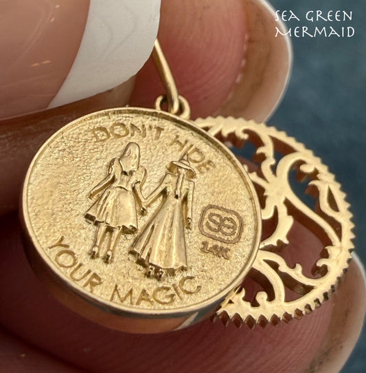 14k Gold WICKED 2 Witches Pendants. Don't Hide Your Magic *Video*