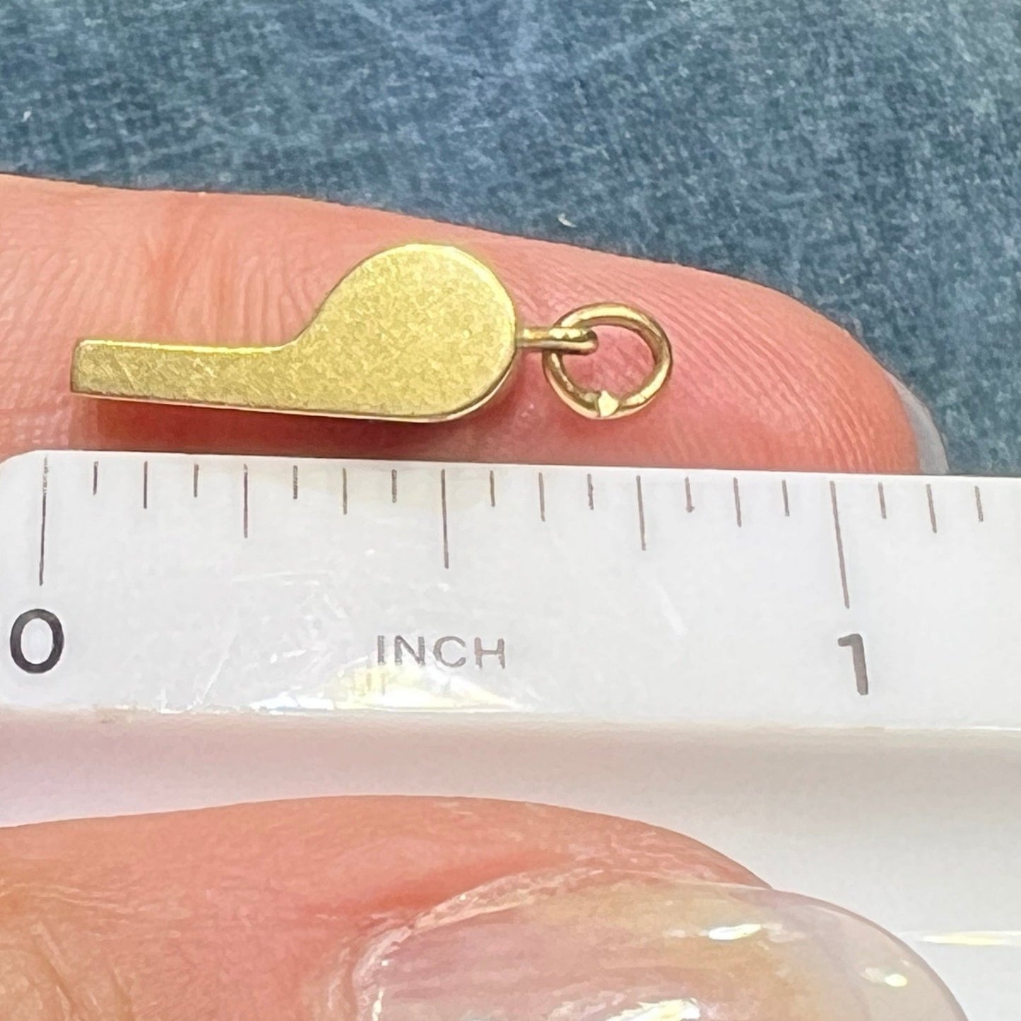 14k Gold Working Whistle Pendant. TINY!