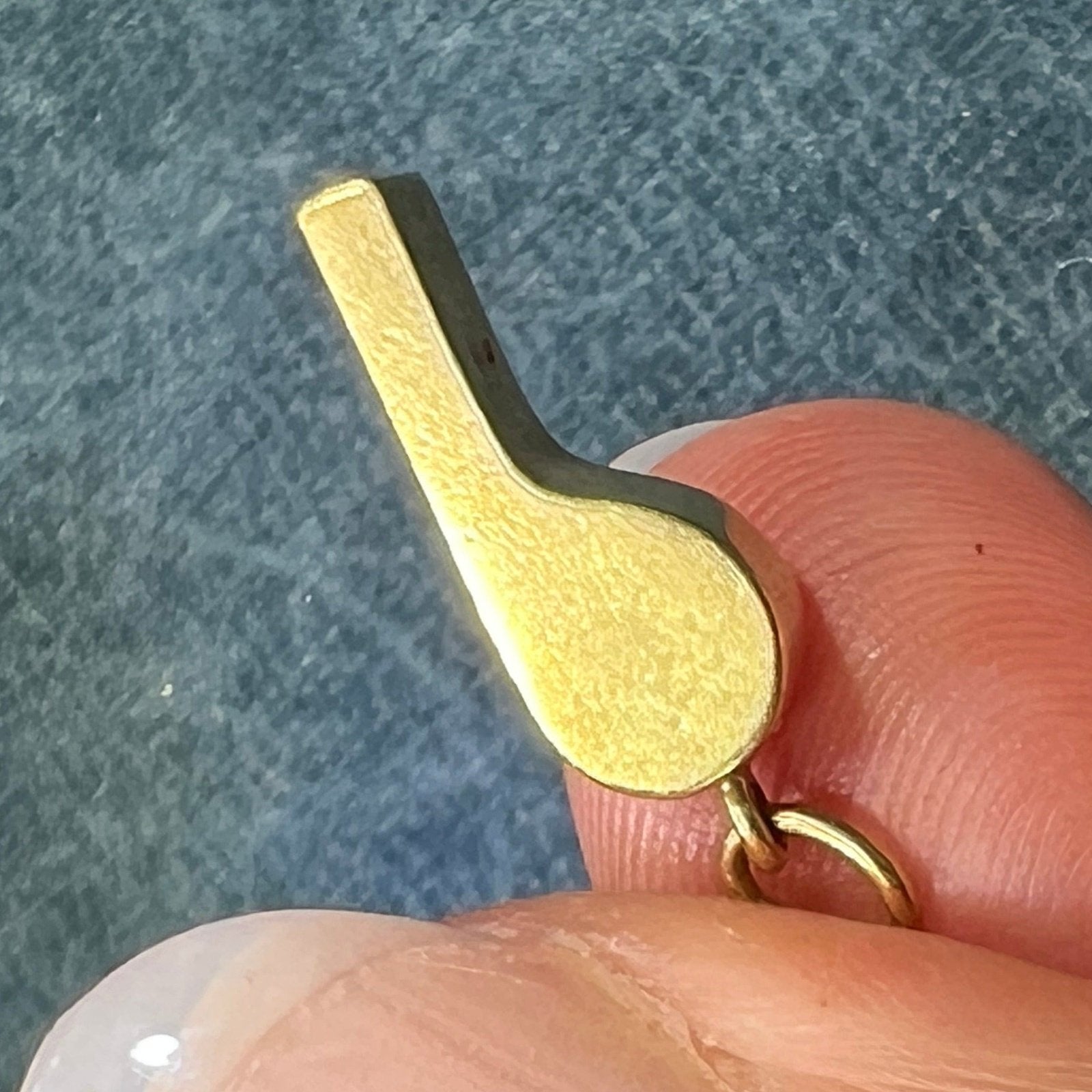 14k Gold Working Whistle Pendant. TINY!