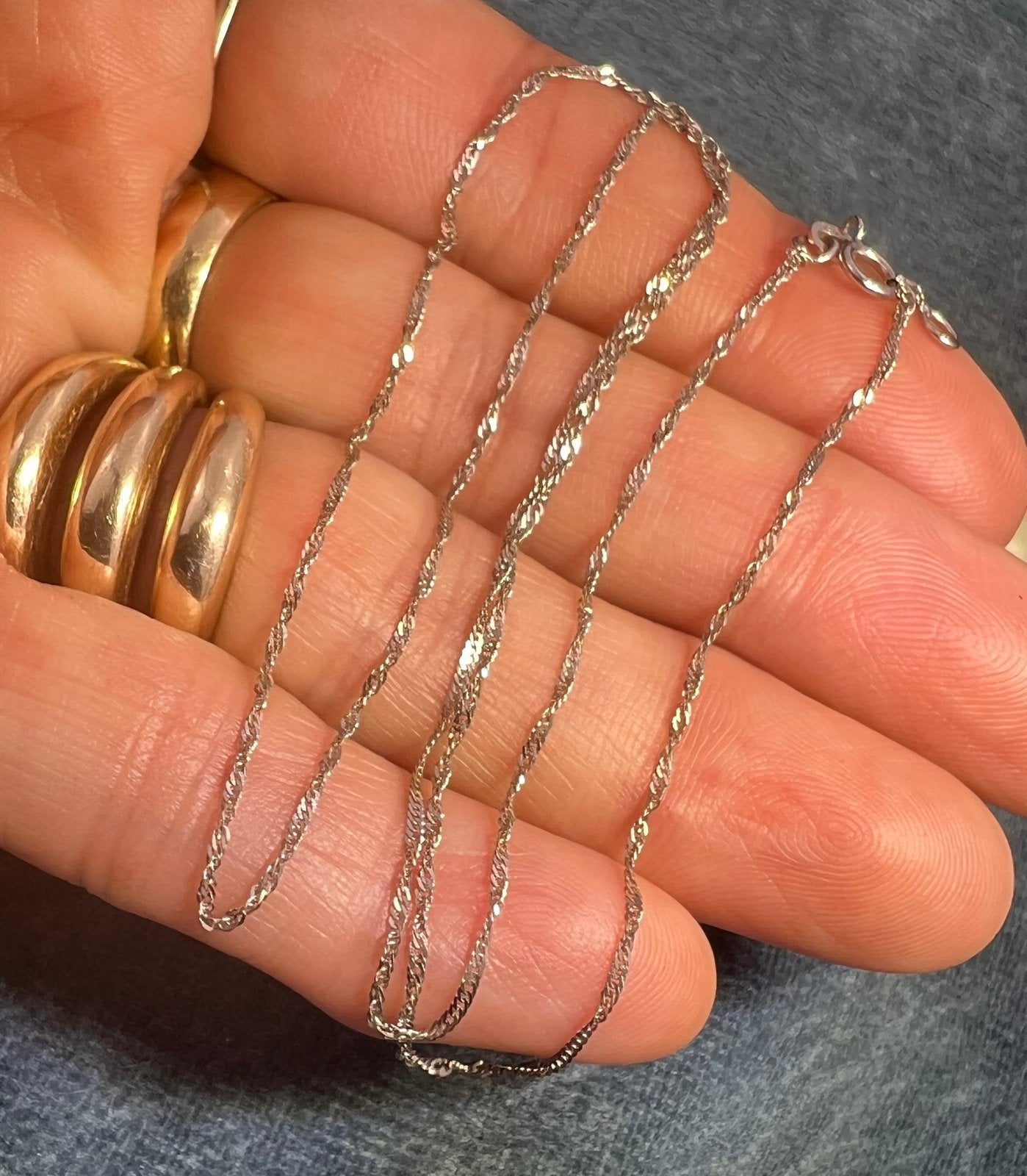 14k Solid White Gold 18" Chain. LOW PRICE CHAIN SALE See All - 0810