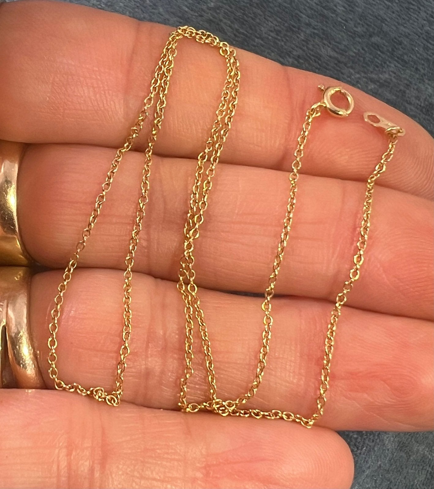 14k Solid Yellow Gold 17" ROLO Chain. LOW PRICE CHAIN SALE See All - 0167