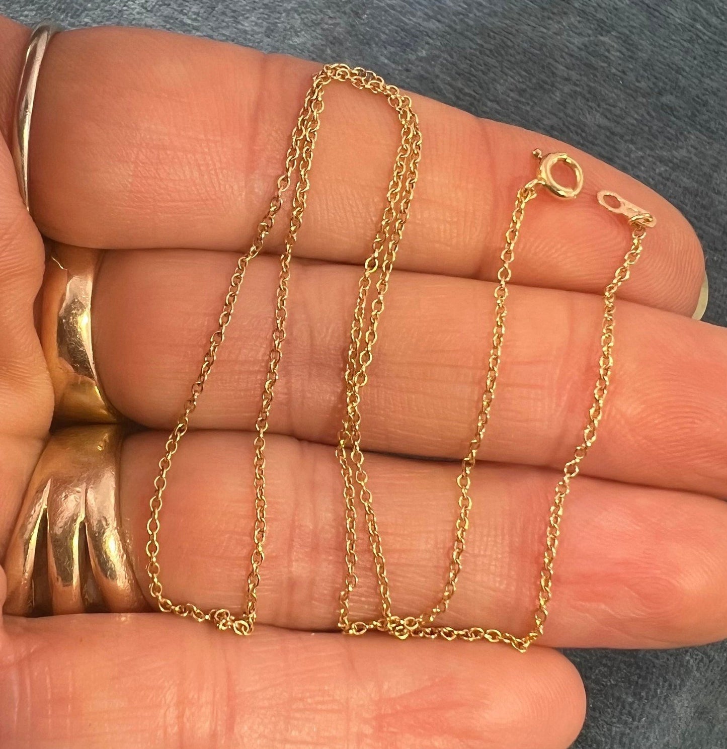 14k Solid Yellow Gold 17" ROLO Chain. LOW PRICE CHAIN SALE See All - 0167