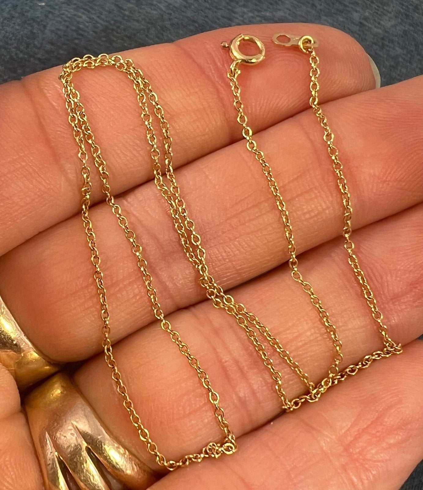 14k Solid Yellow Gold 17" ROLO Chain. LOW PRICE CHAIN SALE See All - 0167