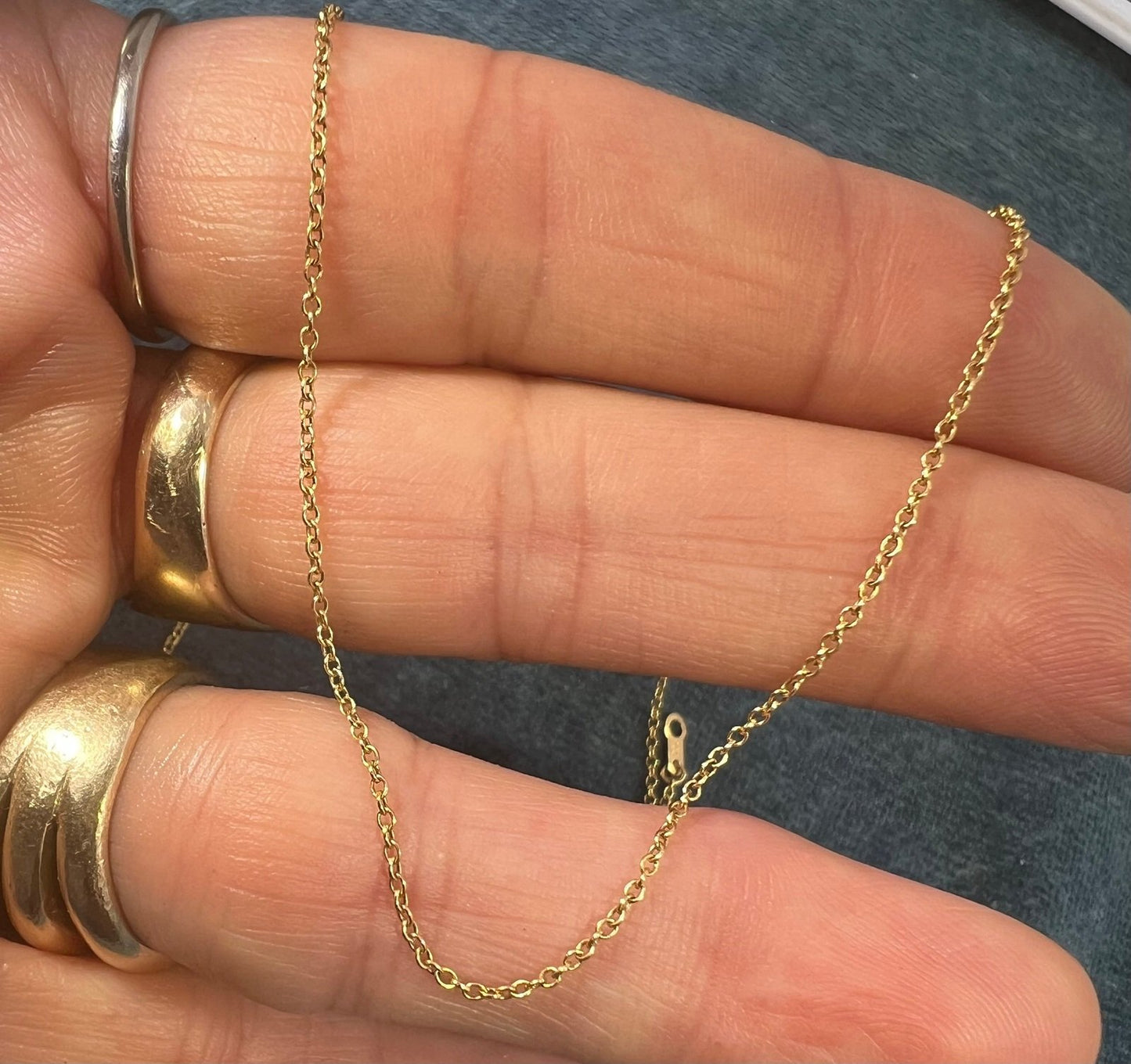 14k Solid Yellow Gold 17" ROLO Chain. LOW PRICE CHAIN SALE See All - 0167