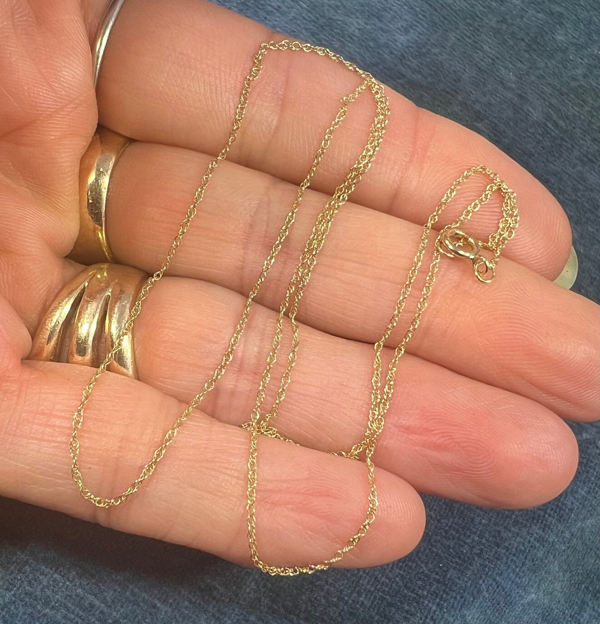 14k Solid Yellow Gold 17" Thin Chain. LOW PRICE CHAIN SALE See All - 0173