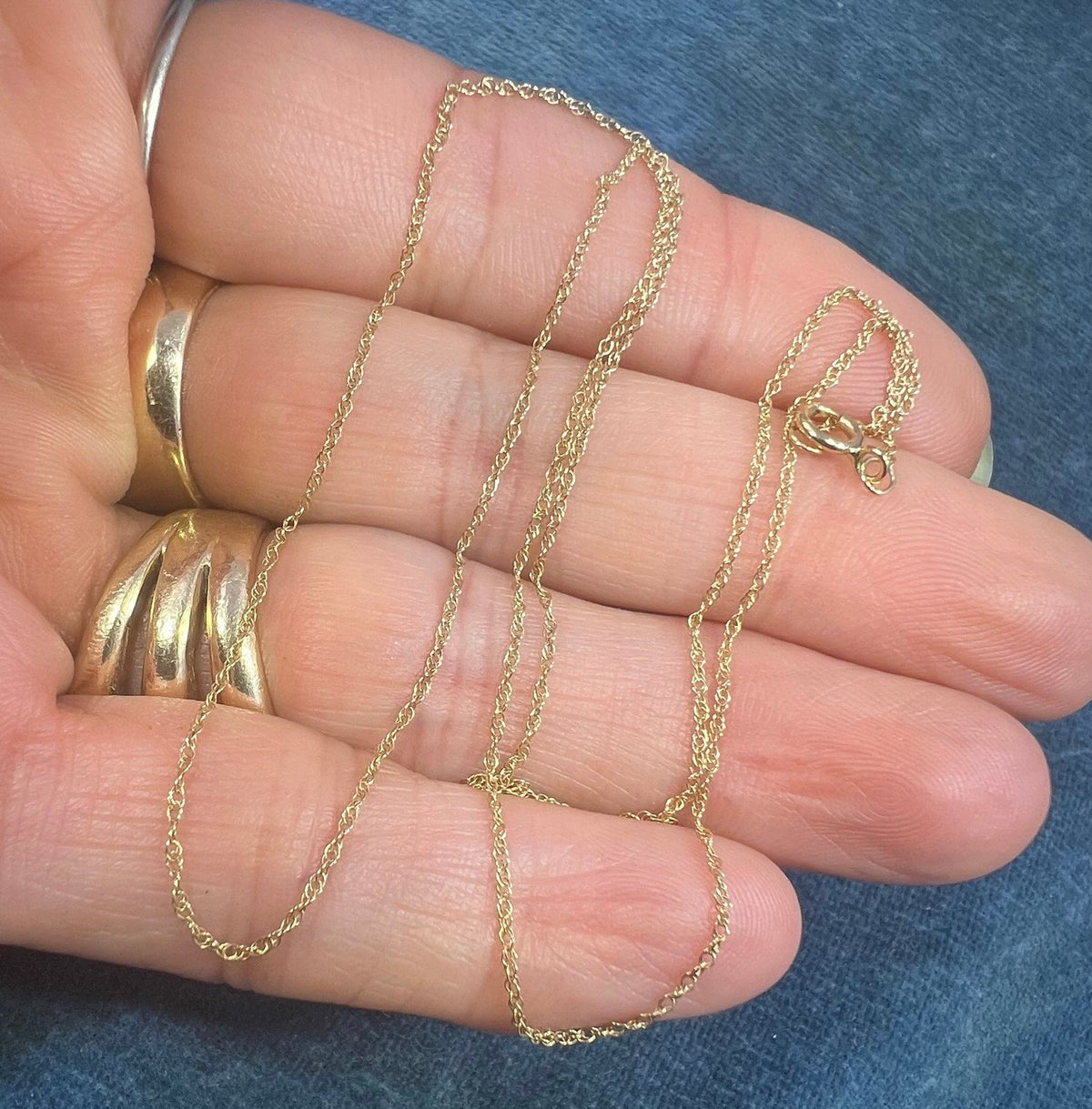 14k Solid Yellow Gold 17" Thin Chain. LOW PRICE CHAIN SALE See All - 0173