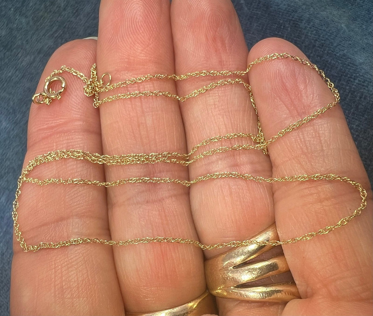 14k Solid Yellow Gold 17" Thin Chain. LOW PRICE CHAIN SALE See All - 0173