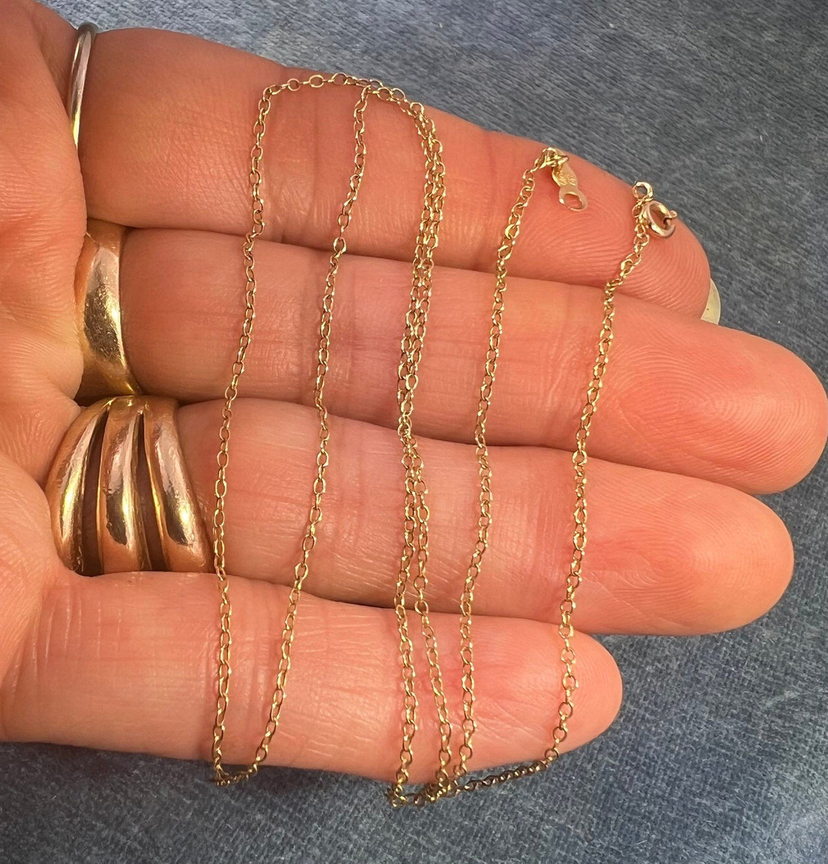14k Solid Yellow Gold 19" Thin ROLO Chain. LOW PRICE CHAIN SALE See All - 0180