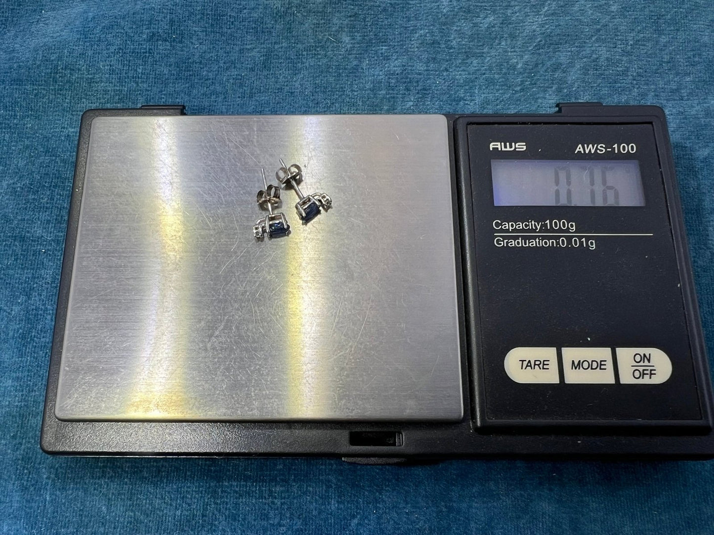 14k White Gold Ceylon Blue Sapphire + Diamond Earrings *Video*