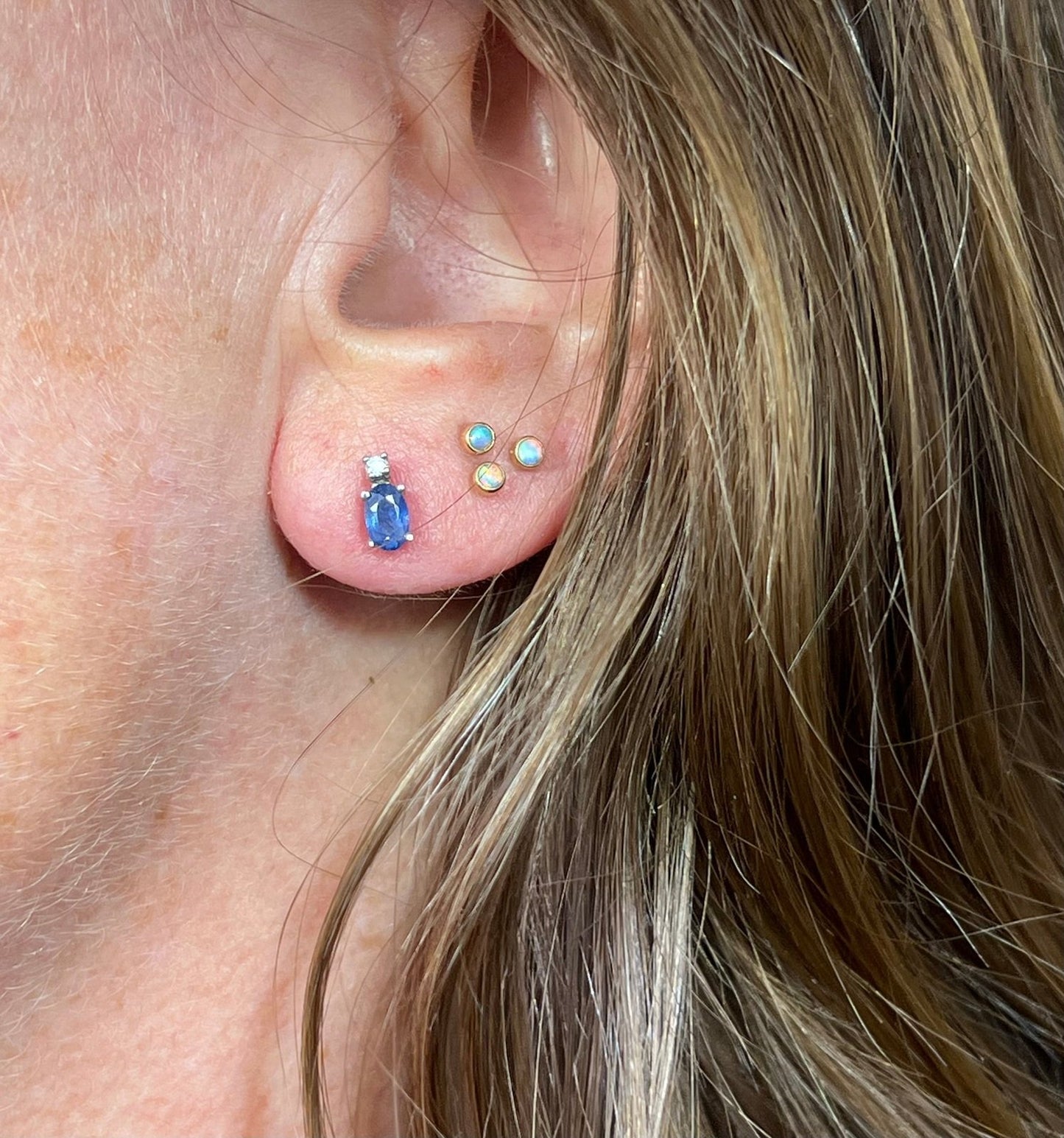 14k White Gold Ceylon Blue Sapphire + Diamond Earrings *Video*