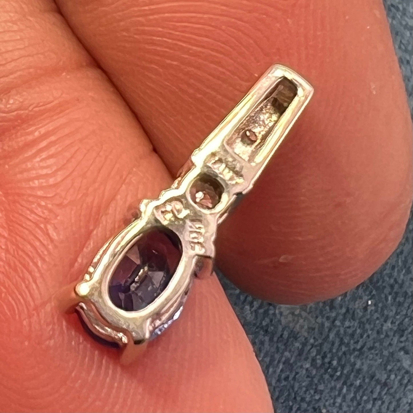 14k White Gold Ceylon Blue Sapphire + Diamond Pendant *Video*