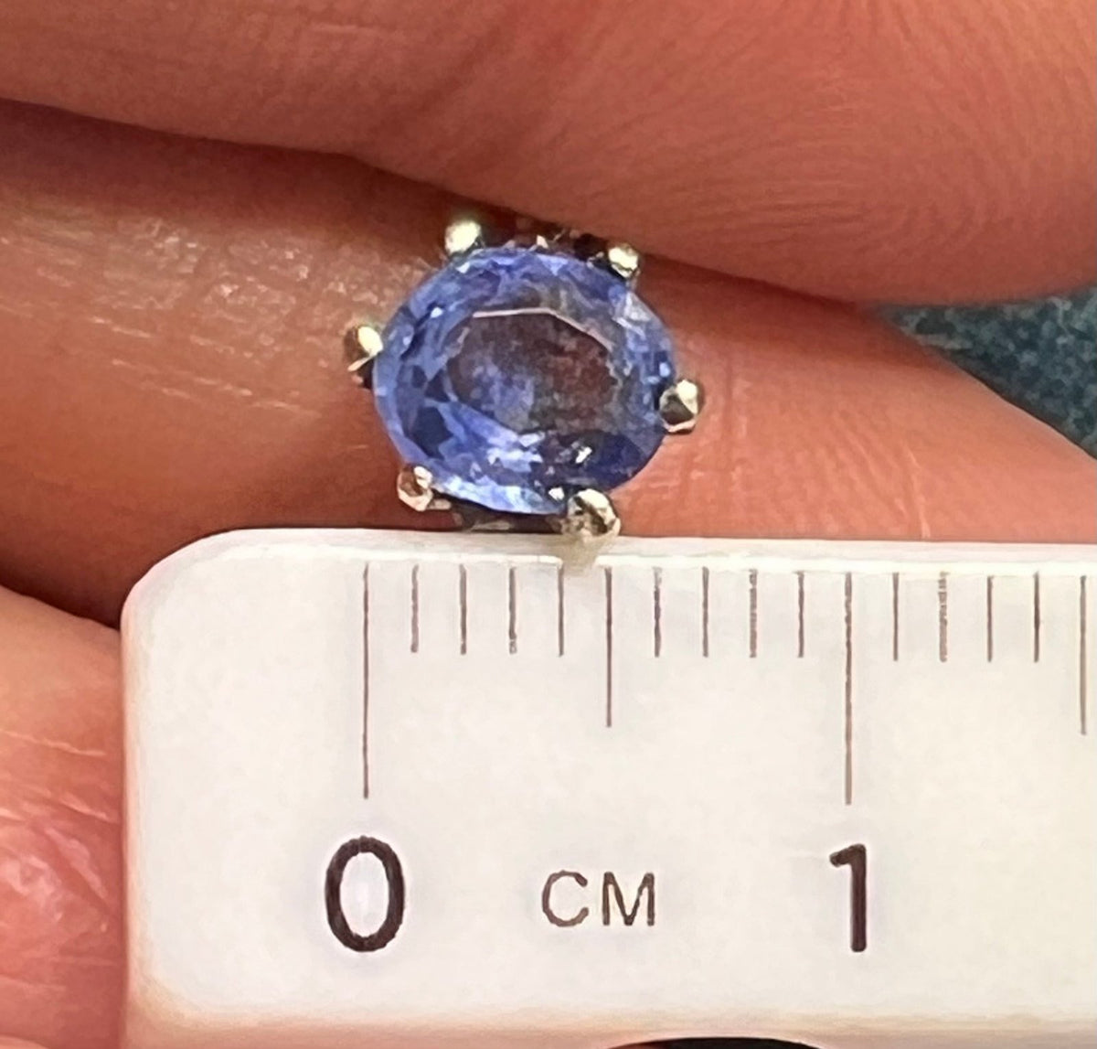 14k White Gold Ceylon Blue Sapphire Solitaire Ring. Antique *Video*