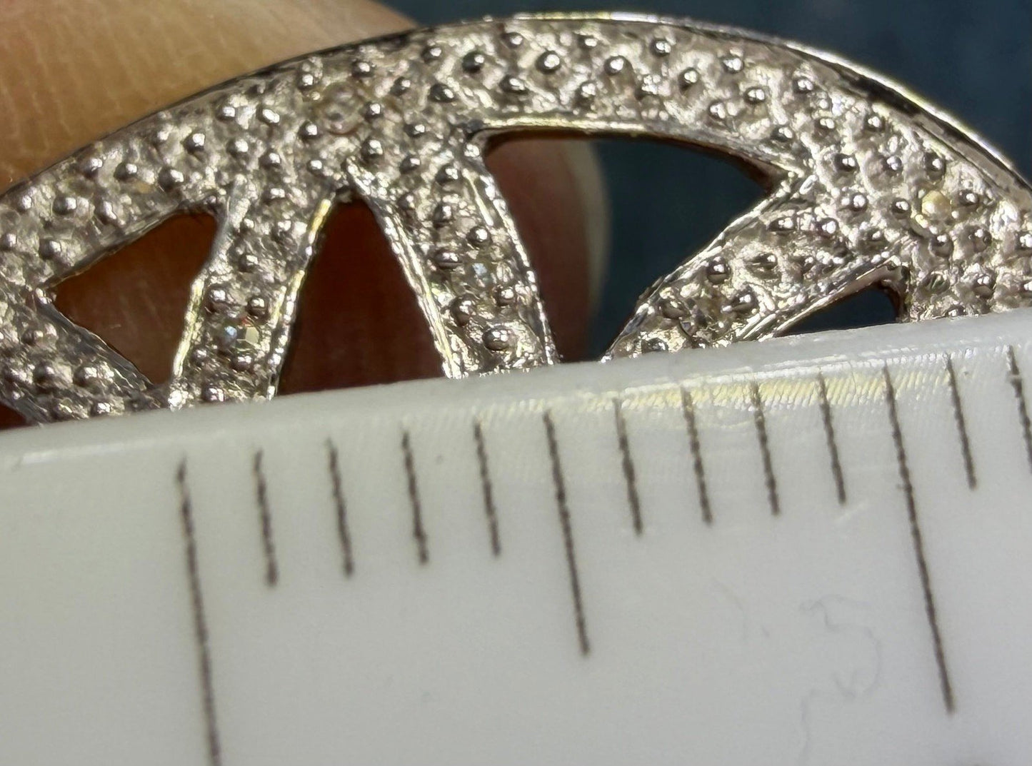 14k White Gold Garnet Heart Pendant w Tiny Diamonds. 1.3" + 5.4g *Video*