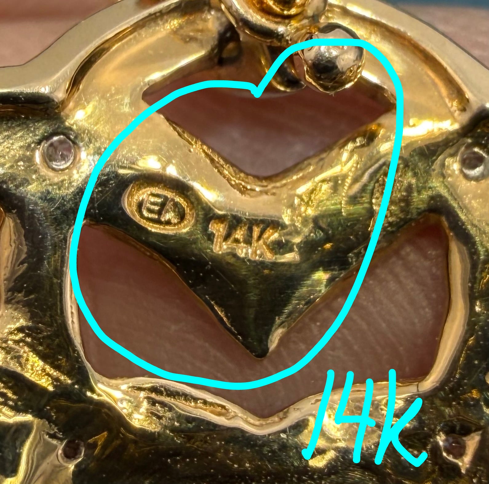 14k White Gold Garnet Heart Pendant w Tiny Diamonds. 1.3" + 5.4g *Video*