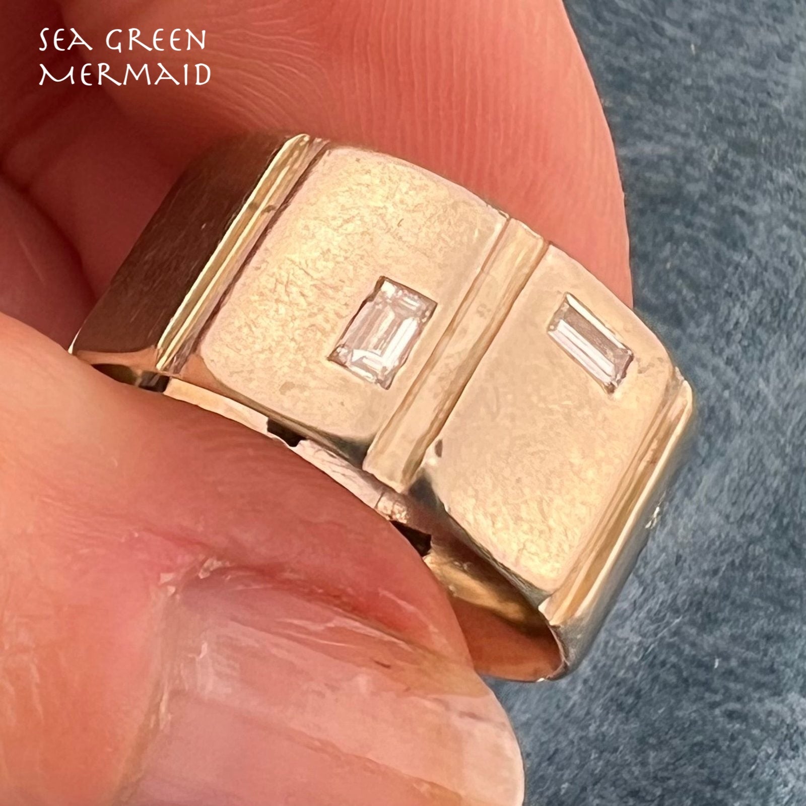 14k White Gold Geometric Designer Wide Eternity Band Diamond Ring. 9.7g *Video*